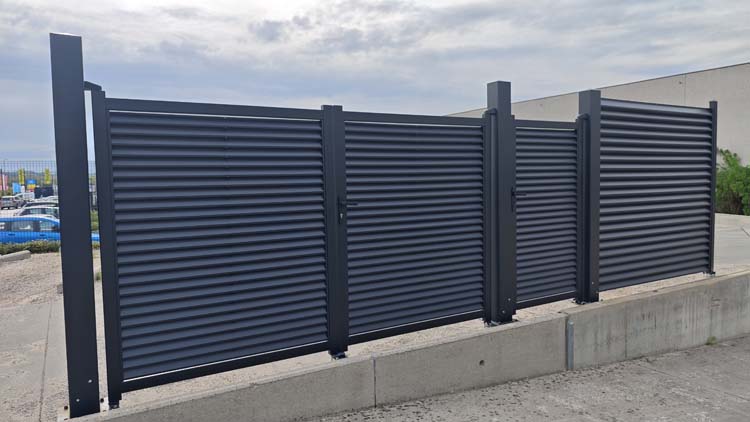 Portillon battant Oakley aluminium noir 100x180cm - fermé, quincaillerie incluse