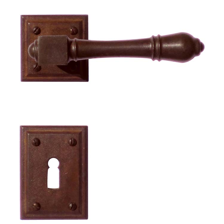 Poignée de porte pro prato rouille rosace barbe