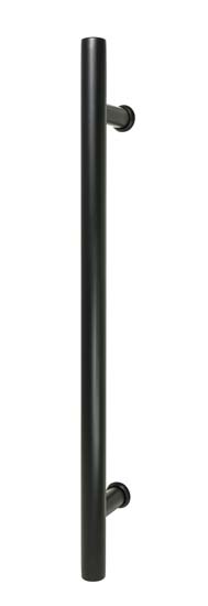 Porte intérieure vitrée complète Sky Dusk mat + 4 lignes transparantes 83x201cm poignée ronde noire + charnières premium