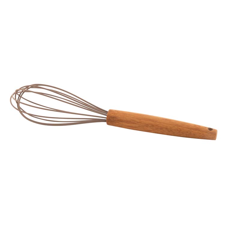 Fouet Point-Virgule silicone poignée bambou brun
