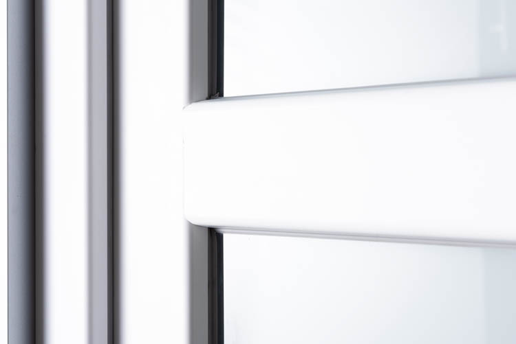 Buitendeur 3 delen PVC mat glas wit 980x2180mm linkstrekkend