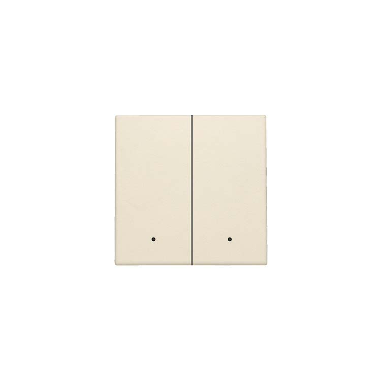 Niko Home Control afwerkingsset met lens voor dubbele schakelaar of drukknop cream