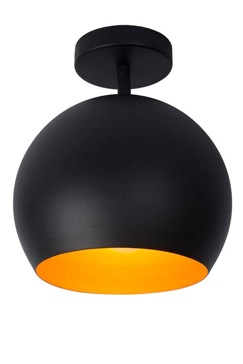 Plafonnier - noir - boule - Ø25cm - E27 - 40W