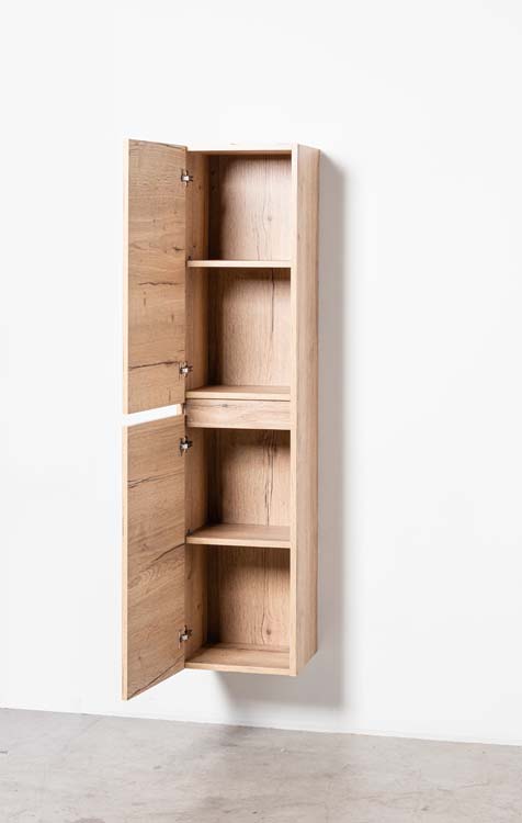 Armoire colonne Domino chêne suspendue 170x40x32cm