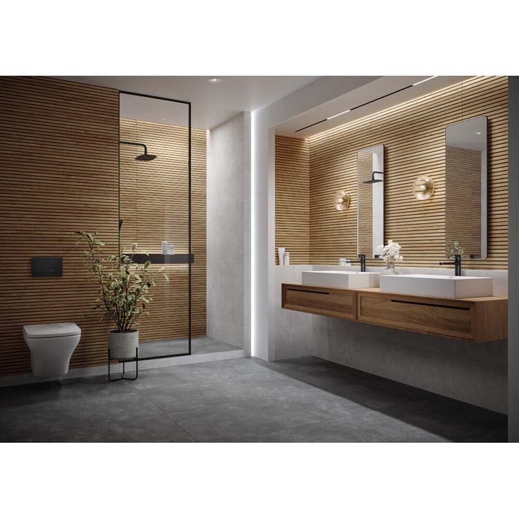 Carrelage mural Line up mat chêne/noir 40x120cm