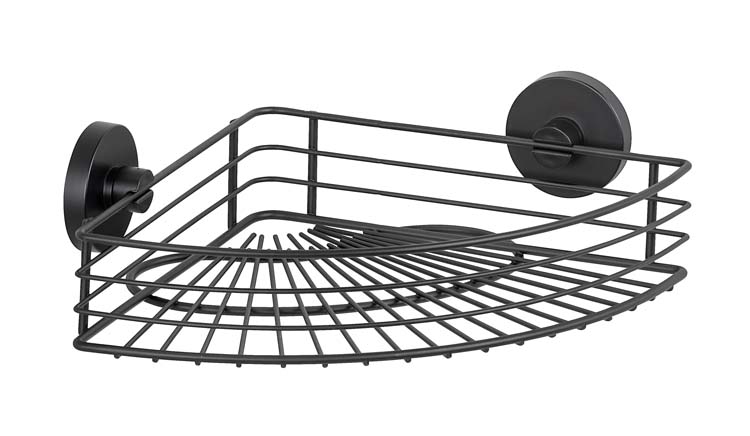 Etagère d'angle Wenko Bari Vacuum-Loc noir