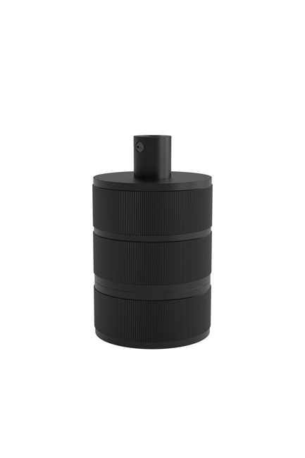 Soquet de lampe noir - E27 - 3 anneaux - Alu noir mat