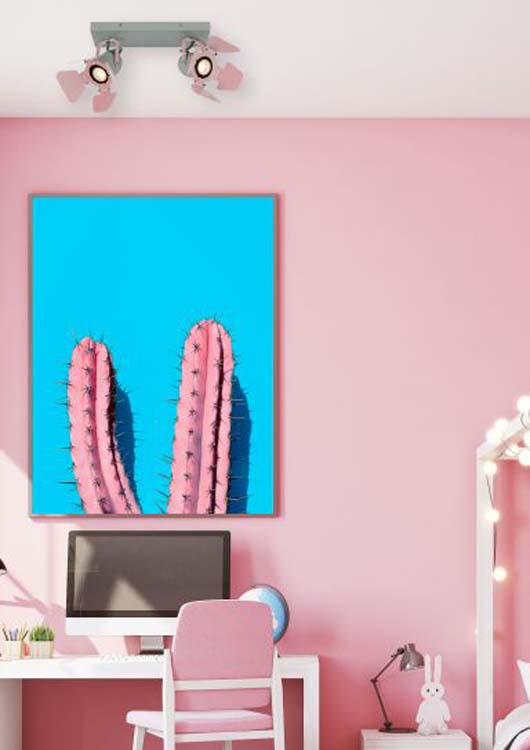 Lucide PICTO - Plafondspot Kinderkamer - 2xGU10 - Roze