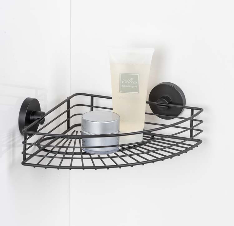 Etagère d'angle Wenko Bari Vacuum-Loc noir