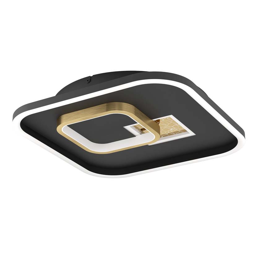 Plafonnier - Noir/or - 35x35cm - Dimmable - LED - 1x28W - 4000K