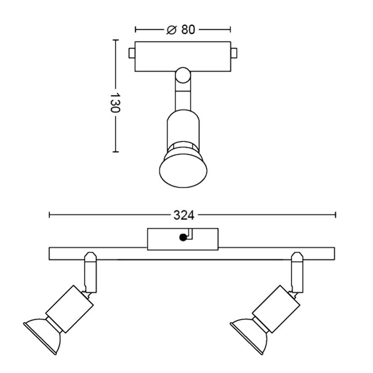 Spot en applique Blanc 2x50W