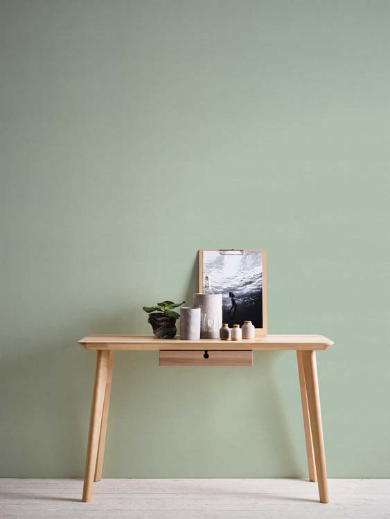 Vinyle sur papier peint intissé uni drawn vert 0,53x10,05m