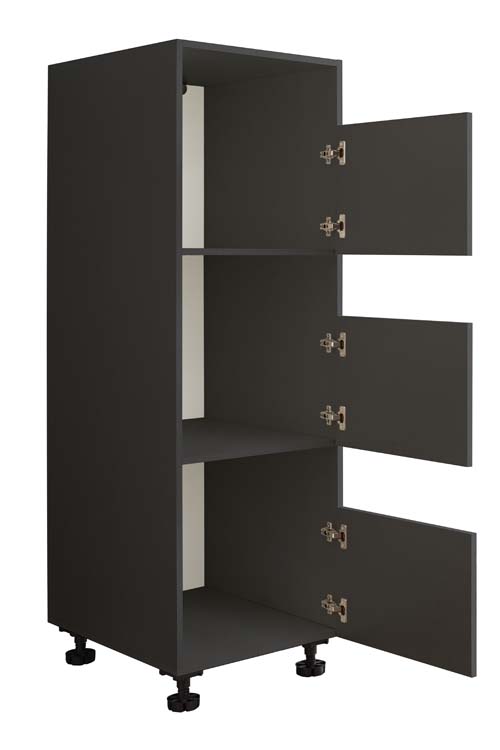 Wasmachine kast Decowash - kast met 3 compartimenten - antraciet - 50x162x67,5cm