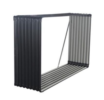 Houtberging metaal donkergrijs 110x52x180cm