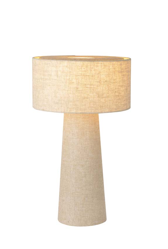 Lucide LEEROY - Tafellamp - Ø 30 cm - 1xE27 - Taupe