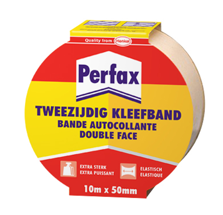 Perfax Bande adhésive double face 10mx50mm beige