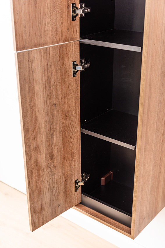 Kolomkast Toledo eik/zwart hangend 160x35x30cm