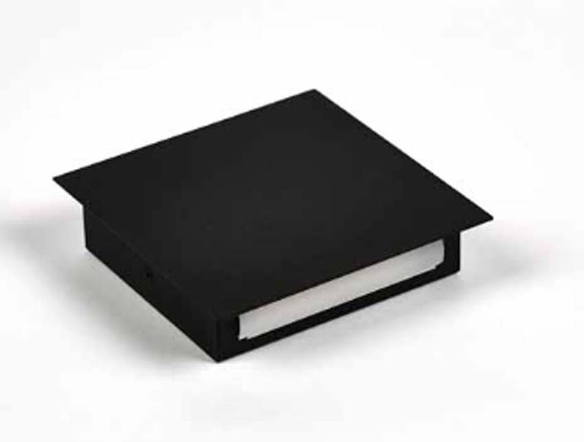 Applique murale - Noir - 15x15x3,5cm - LED - 6W - 3000K