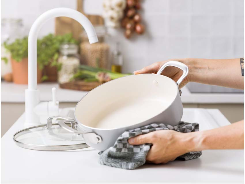 Poêle à ragout avec couvercle Dagelijkse Kost Proline Ø24cm avec revêtement antiadhésif en céramique sans PFAS