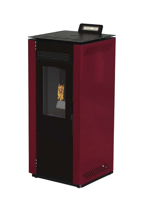Pelletkachel Model 10 - 9,3kW - 185m³ - bordeaux - 102x44x48cm