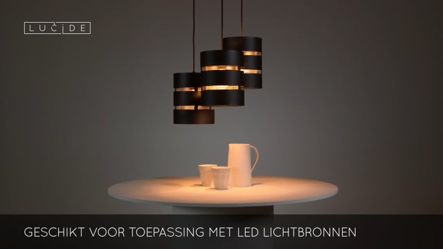 Lucide ROSAS - Suspension - Ø 43 cm - 3xE27 - Noir Lucide ROSAS - Suspension - Ø 43 cm - 3xE27 - Noir