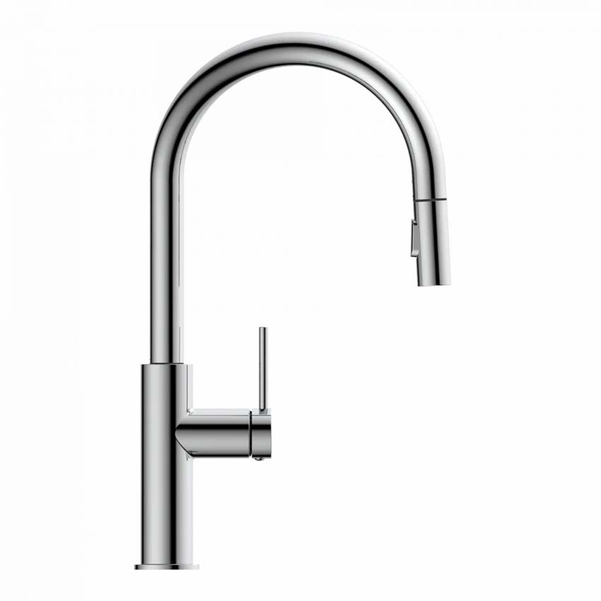 Robinet de cuisine Wasserwerk WK 13 Sphere chrome mat avec bec extractible