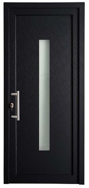 Porte extérieure pvc anthra/blanche vitre verticale G SUR MESURE