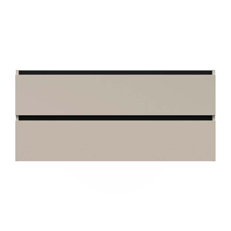 Meuble de salle de bain Abel blanc 2 tiroirs 1200 mm lavabo noir mat