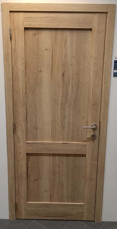 Bloc- porte âme tubulaire L 780 mm realw oak 2 panel 201.5 cm