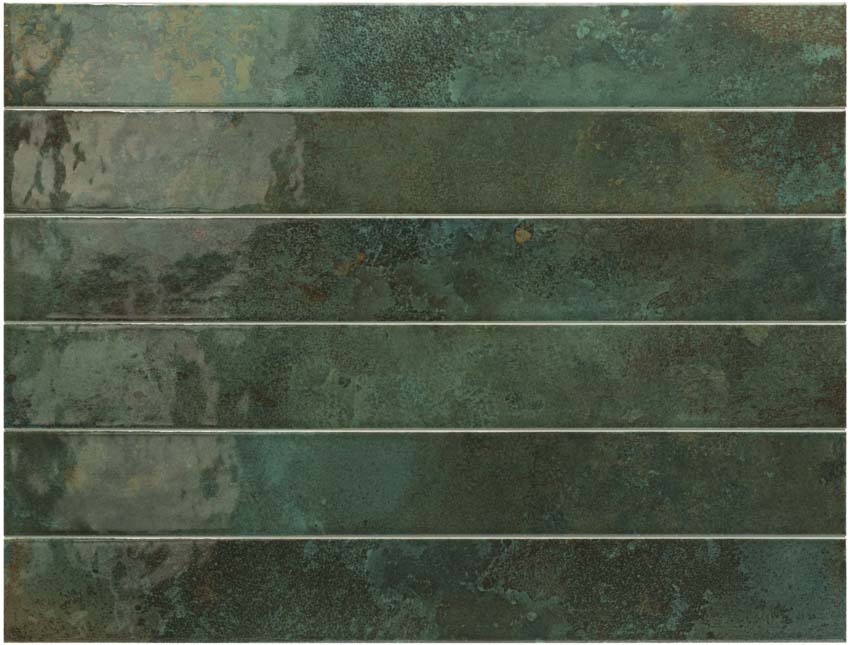 Carrelage mural Jungle Green brillant 5x40cm