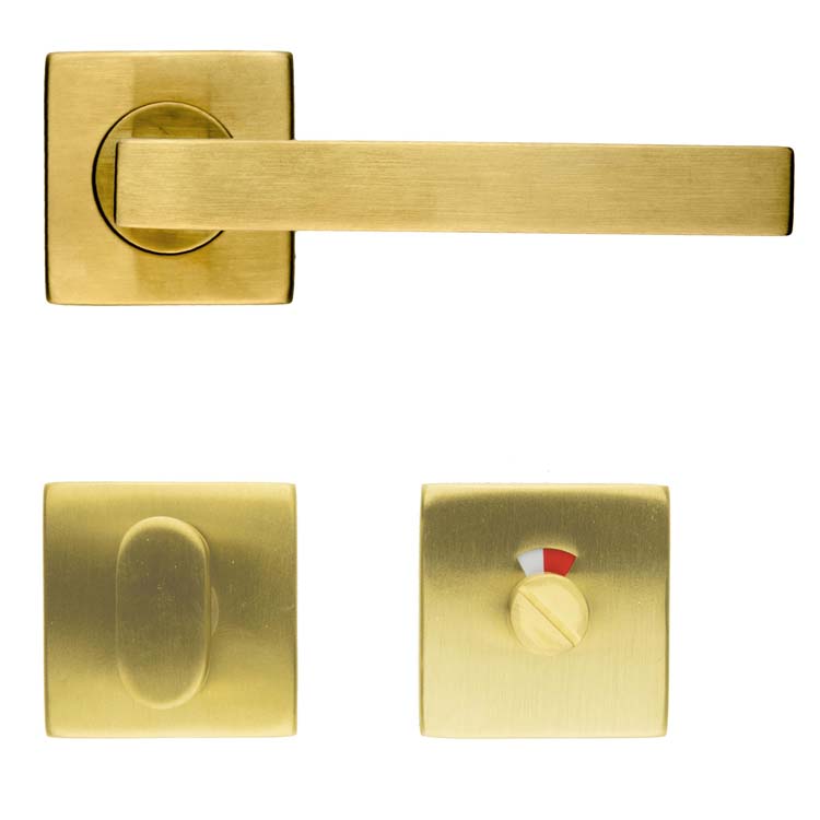 Poignée de porte pro tivoli 16mm cuivre mat avec serrure toilette