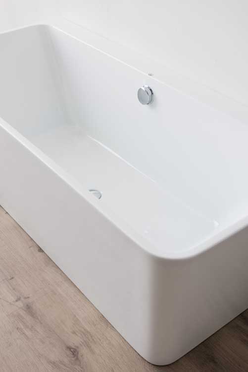 Baignoire semi-îlot Beau blanc brillant 170x75cm