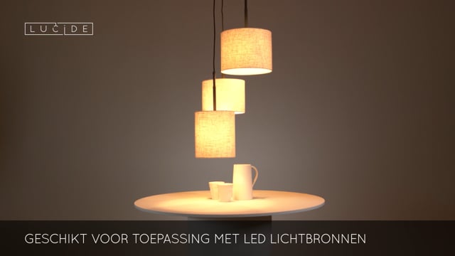 Lucide MAYA - Suspension - Ø 46 cm - 3xE27 - Crème