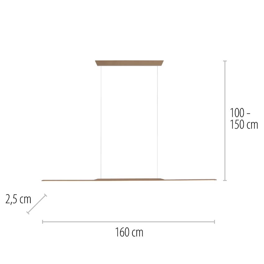 Suspension - Bronze - 160cm - Dimmable - 1x25W - 3000K