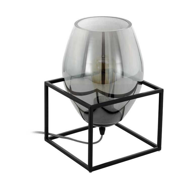 Tafellamp E27 - 40W - Zwart/roestglas