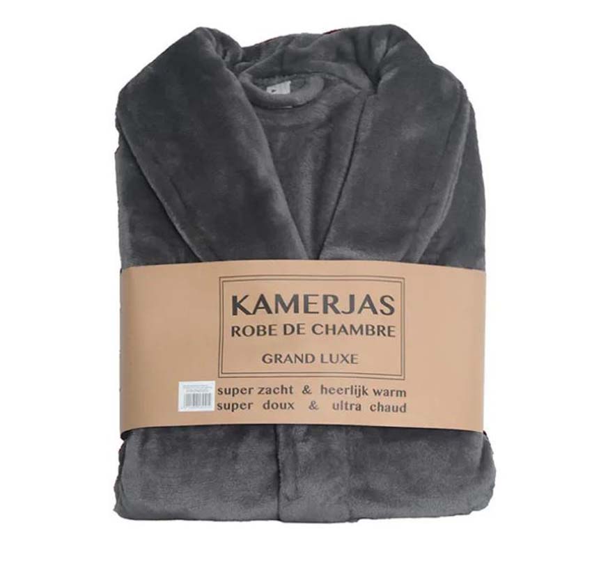 Robe de chambre microfibre anthracite XL