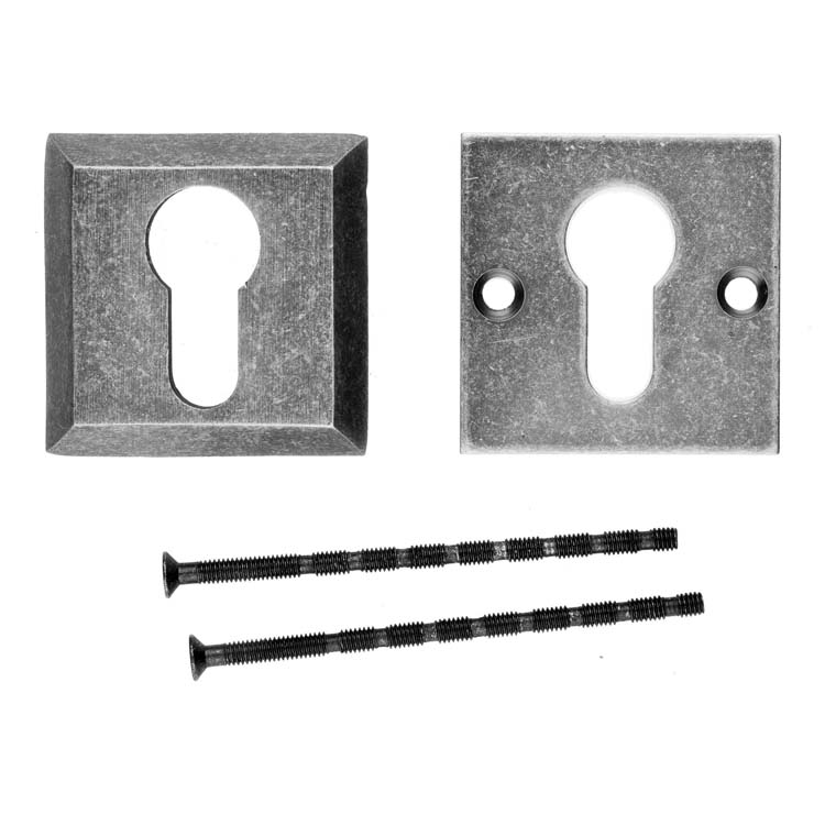 Veiligheidscilinder plaatje pro vierkant oude zilver 8mm