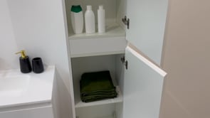 Armoire colonne Tibo/Tony mat blanc suspendue 170x40x35cm