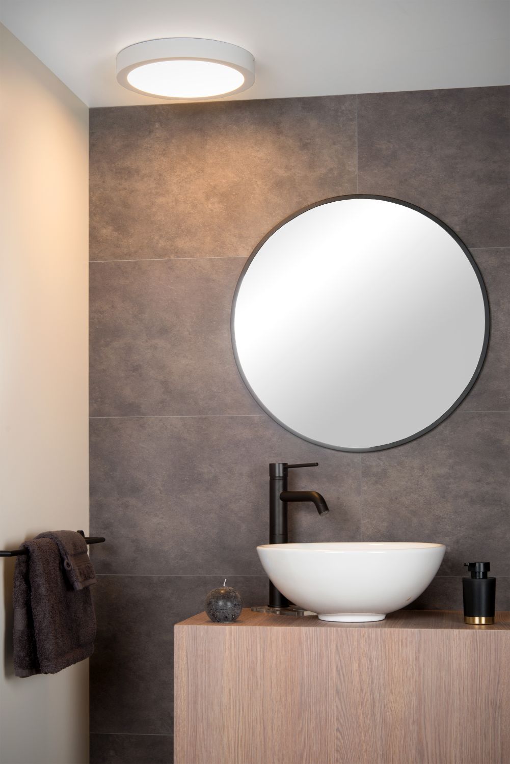 Plafondlamp - wit - rond - dimbaar - Ø30cm - LED - 30W - IP44