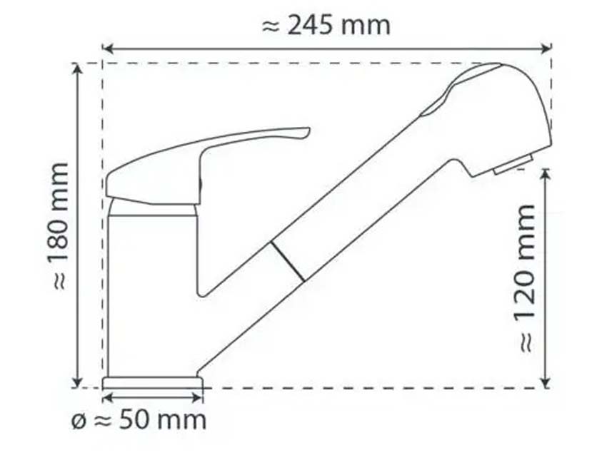 Keukenkraan lage druk Diana chroom
