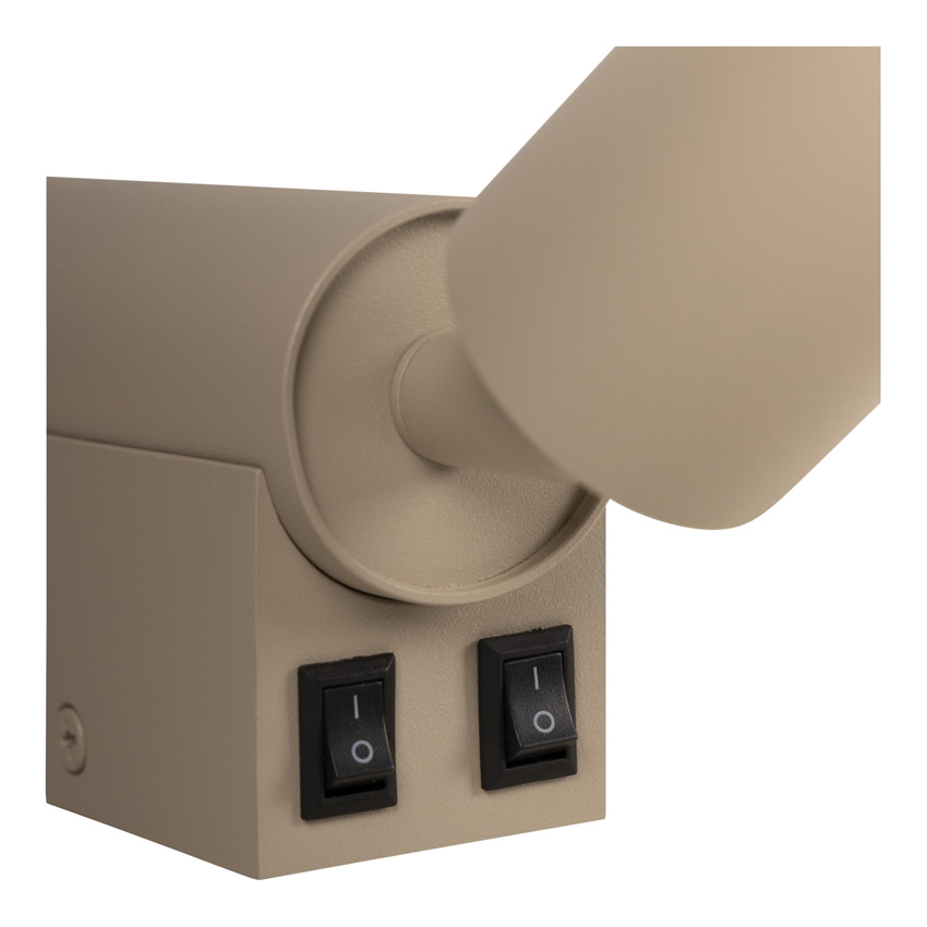 Lucide Essential Otimo - Spot mural/applique murale - 2xGU10 (MR16) - Café