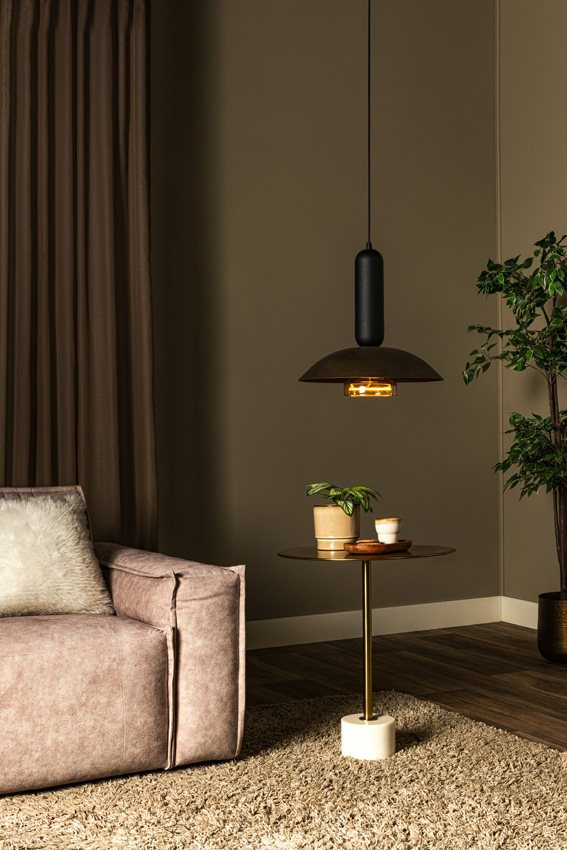 Lucide Essential Grantham - Hanglamp - Ø40cm - 1xE27 - Koffie