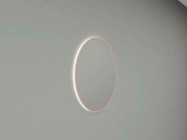 Spiegel Kira rond LED mat goud ?100cm