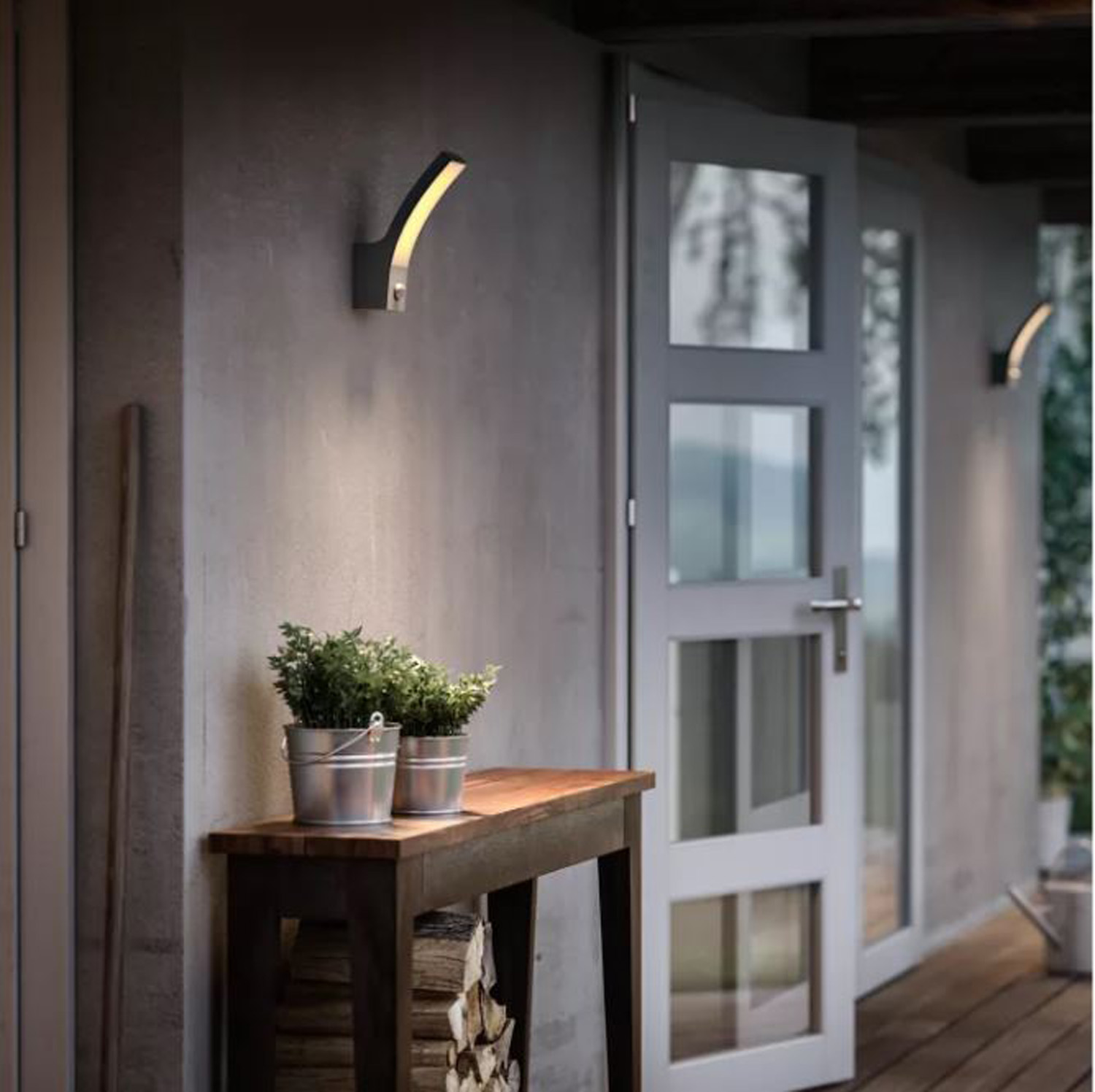 Wandlamp buiten - antraciet - 16x8x24cm - LED - 1x4,3W - 2700K - sensor