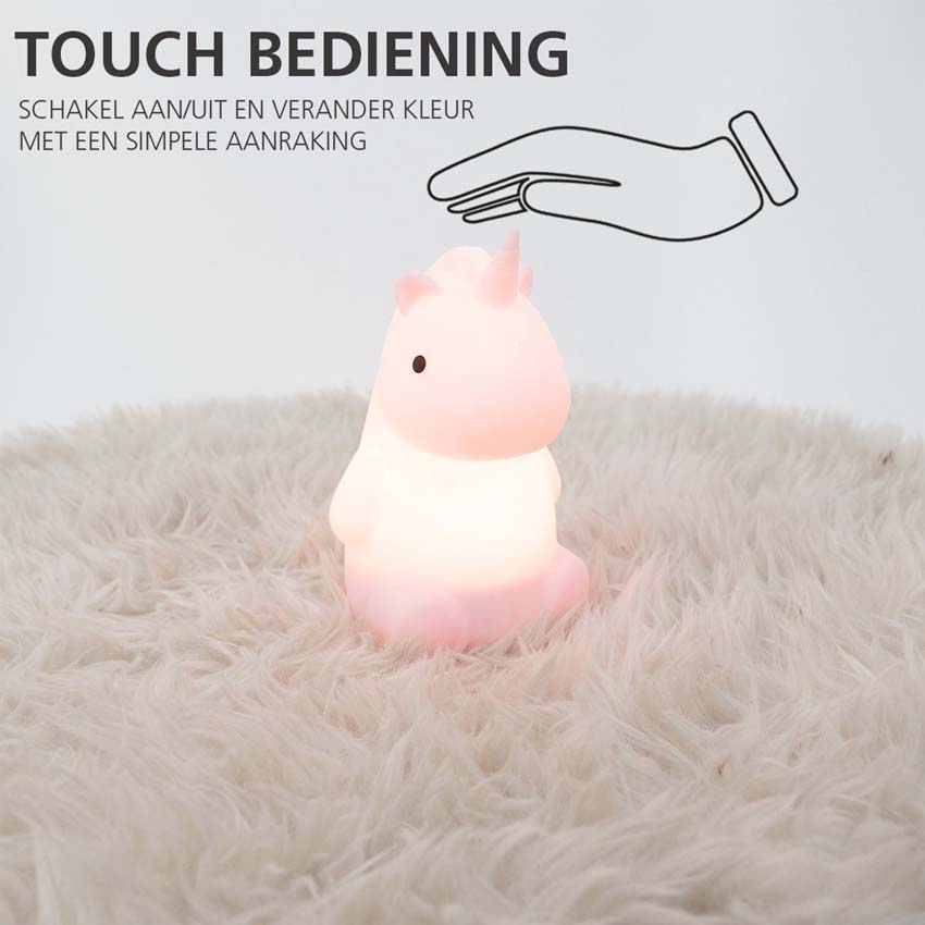 Lampe de table Licorne - Rose - H15cm - Dimmable - LED - 1x5W - RGB/3000K - USB