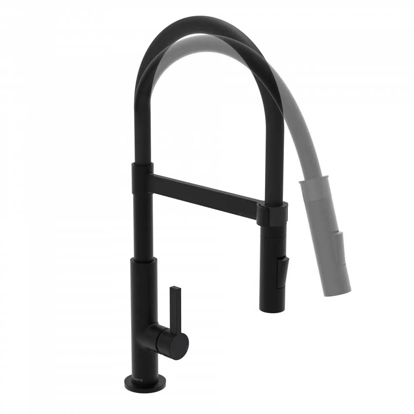 Robinet de cuisine Fien noir mat avec bec extractible