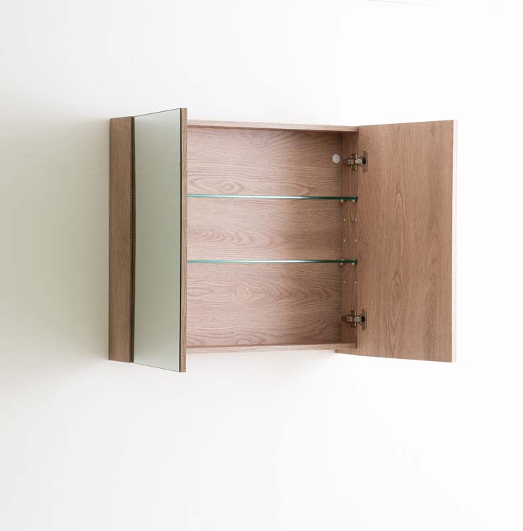 Armoire de toilette Brava chêne 80x70cm