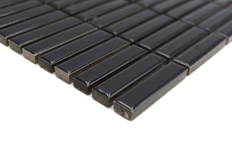 Mosaïque Finger 4 cm noire gloss 30 x 30 cm