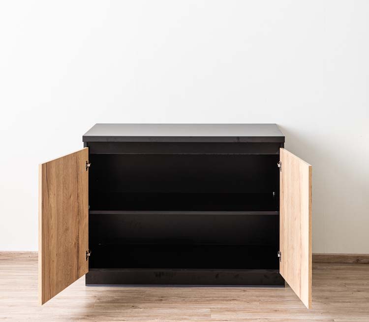 Keukenkast Plenti onderkast zwart/houtlook 120x78cm