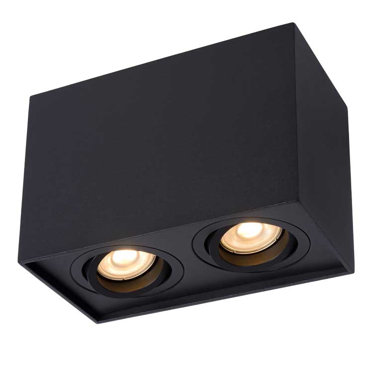 Lucide TUBE - Plafondspot - GU10 - Zwart